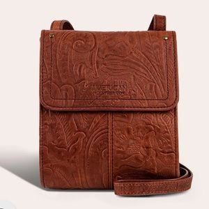 American Leather Crossbody bag “Kansas Brandy Tooled edition”